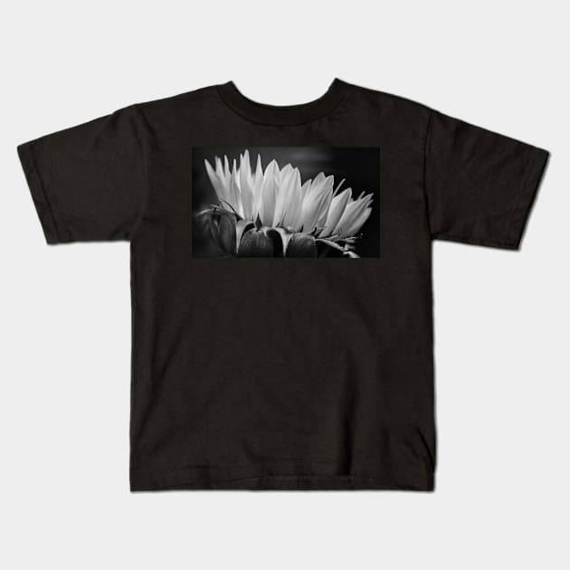 Sunflower in Black & White Kids T-Shirt by mariola5